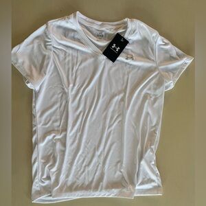 Under Armour White V-Neck T-Shirt